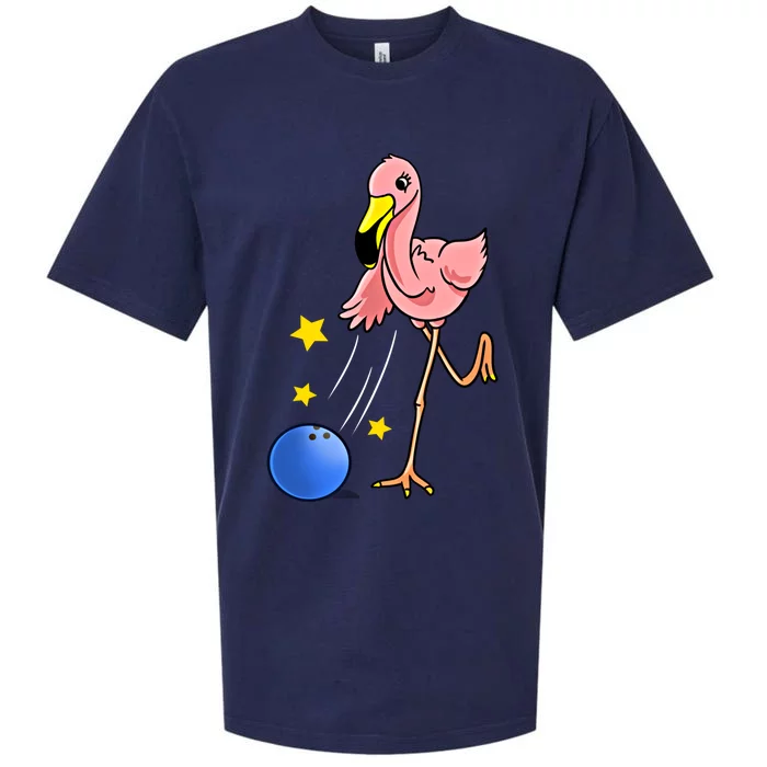 Bowling Flamingo Bowling Lover Gift Funny Gift Sueded Cloud Jersey T-Shirt