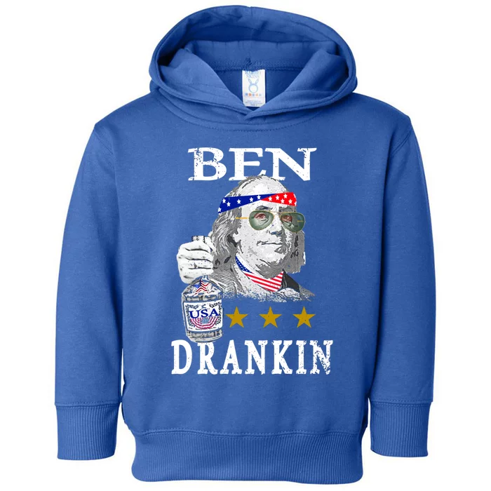 Benjamin Franklin Ben Drankin 4th Of July Usa Flag Cute Gift Toddler Hoodie