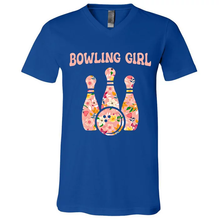 Bowling Funny Bowling Team Bowler Bowling Gift V-Neck T-Shirt