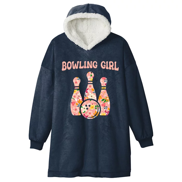 Bowling Funny Bowling Team Bowler Bowling Gift Hooded Wearable Blanket