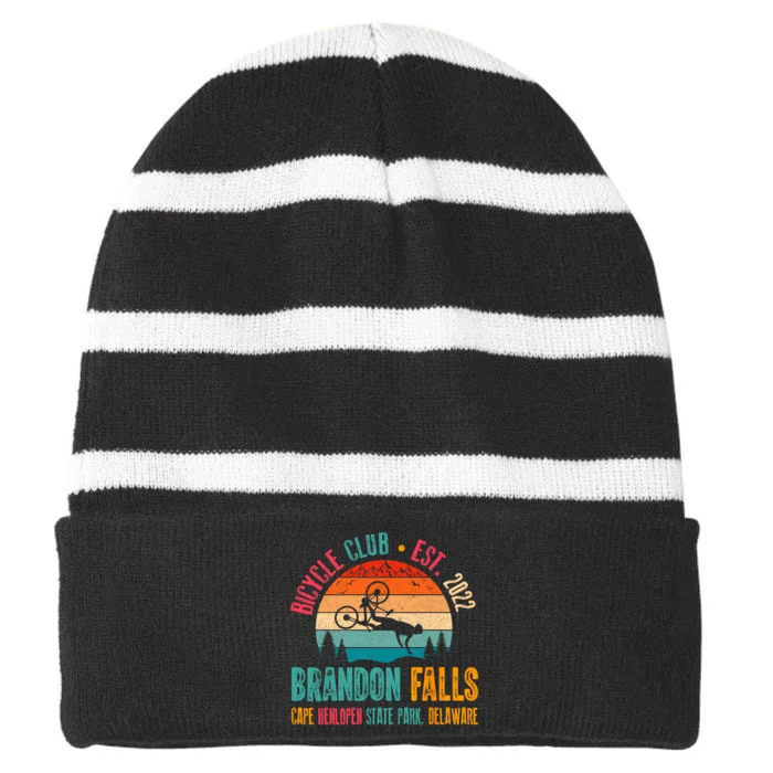 Brandon Falls Bicyle Club Retro Biden Bike Striped Beanie with Solid Band