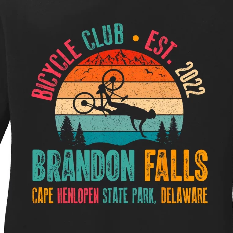 Brandon Falls Bicyle Club Retro Biden Bike Ladies Long Sleeve Shirt