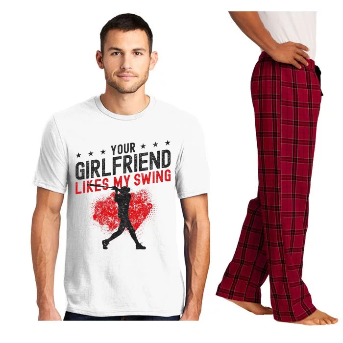 Baseball Fan Batter Vintage Your Girlfriend Likes My Swing Pajama Set