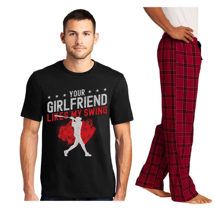 Baseball Fan Batter Vintage Your Girlfriend Likes My Swing Pajama Set