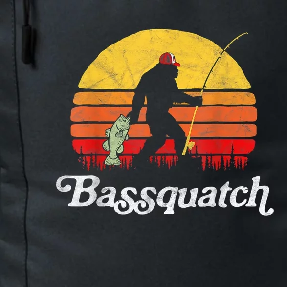 Bassquatch! Funny Bigfoot Fishing Outdoor Retro Daily Commute Backpack