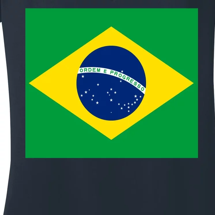 Brazilian Flag Brazil Country Women's V-Neck T-Shirt