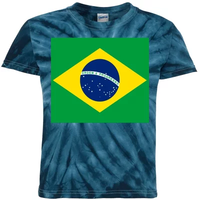 Brazil Wo Kid Brasil Brazilian Flag Gift Kids Tie-Dye T-Shirt