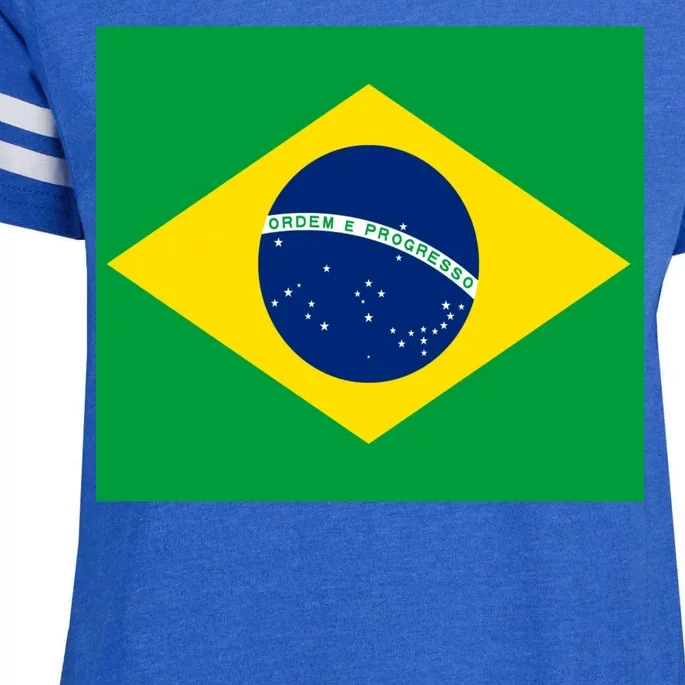 Brazilian Flag Brazil Country Enza Ladies Jersey Football T-Shirt