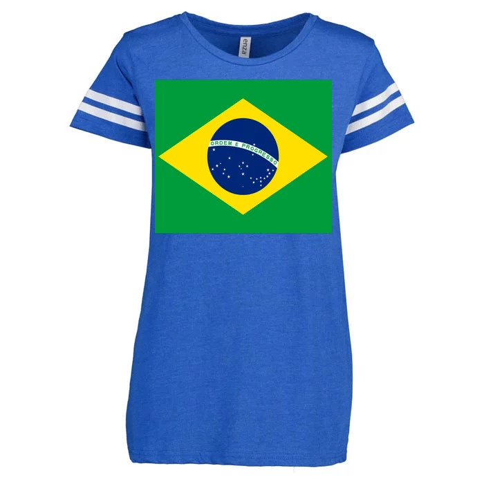 Brazilian Flag Brazil Country Enza Ladies Jersey Football T-Shirt