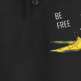 Be Free Banana Funny Banana Man Running Banana Stripping Dry Zone Grid Performance Polo