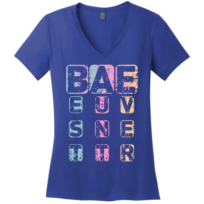 Bae Funny Best Auntie Ever Gift Women's V-Neck T-Shirt