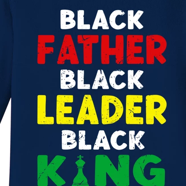 Black Father Black Leader Black King African American Dad Gift Baby Long Sleeve Bodysuit