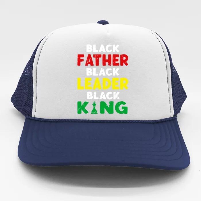 Black Father Black Leader Black King African American Dad Gift Trucker Hat