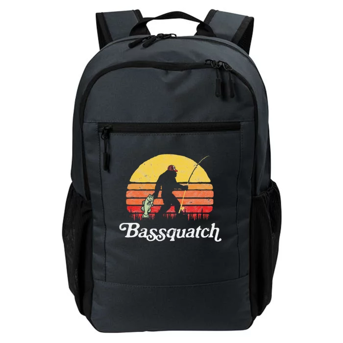 Bassquatch! Funny Bigfoot Fishing Outdoor Retro Daily Commute Backpack