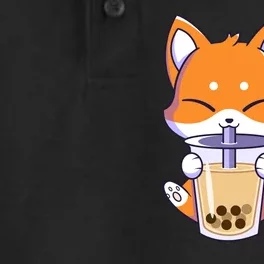 Boba Fox Bubble Tea Chibi Foxes Dry Zone Grid Performance Polo