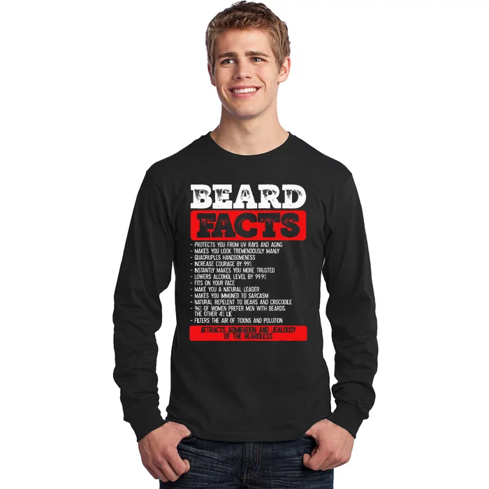 Beard Facts Beard Lover Long Sleeve Shirt