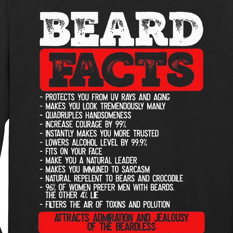 Beard Facts Beard Lover Long Sleeve Shirt