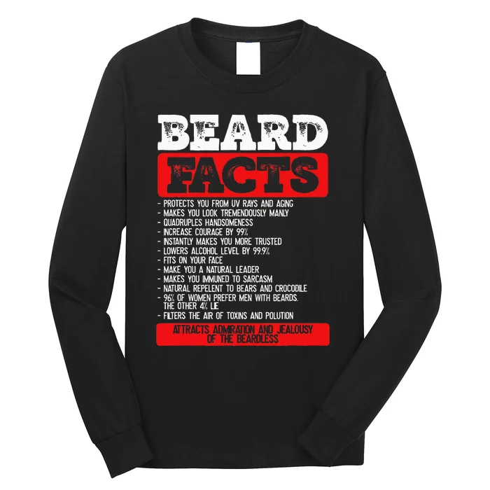 Beard Facts Beard Lover Long Sleeve Shirt