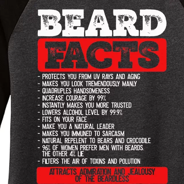 Beard Facts Beard Lover Women's Tri-Blend 3/4-Sleeve Raglan Shirt