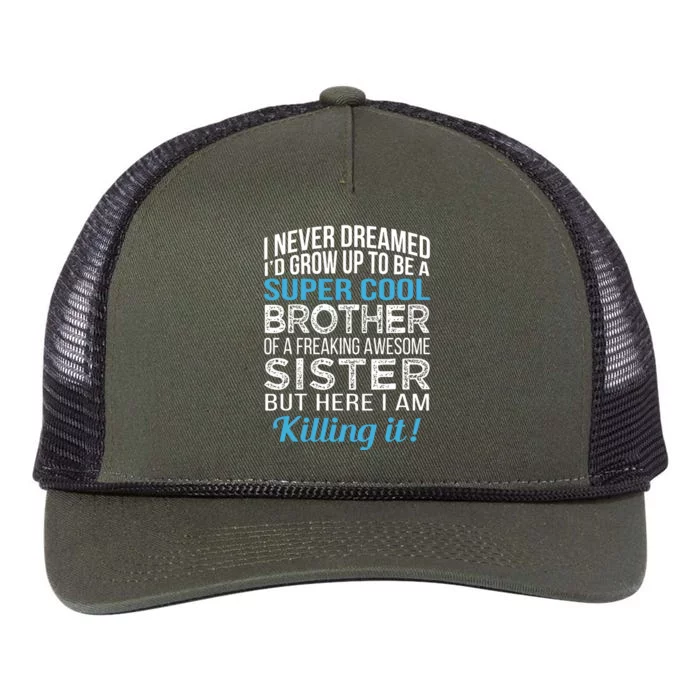 Brother Funny Brother Gift From Sister Birthday Retro Rope Trucker Hat Cap