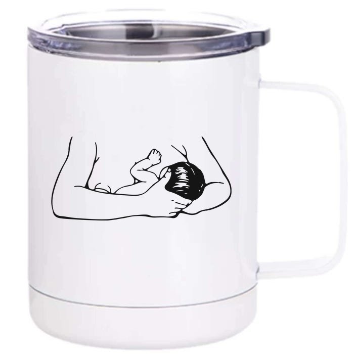 Breast Feeding Front & Back 12oz Stainless Steel Tumbler Cup