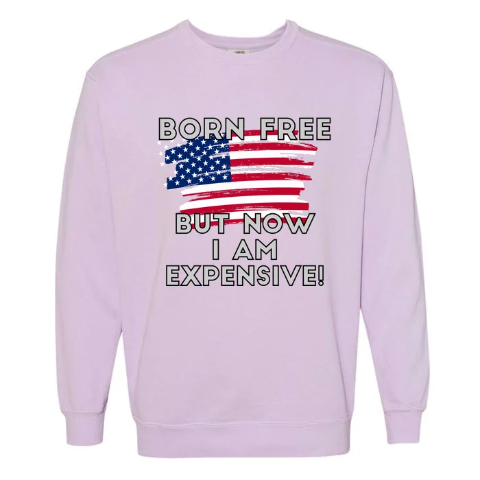 Born Free But Now I Am Expensive Funny Garment-Dyed Sweatshirt