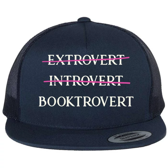 Booktrovert Funny Book Lover Reading Enthusiast Great Gift Flat Bill Trucker Hat