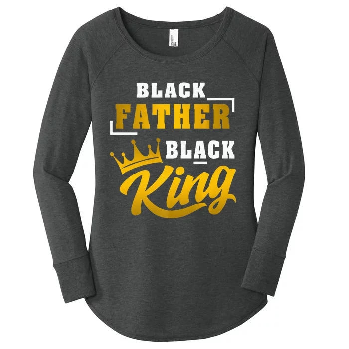 Black Father Black King African American Dad Fathers Day Premium Women's Perfect Tri Tunic Long Sleeve Shirt