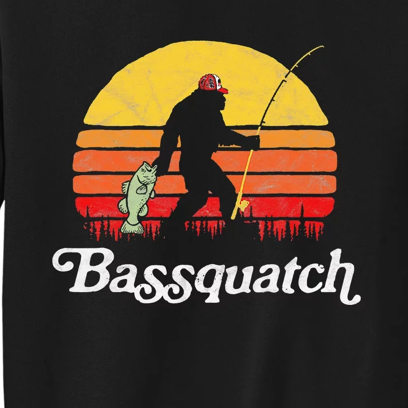 Bassquatch Funny Bigfoot Fishing Outdoor Bass Fishing Sweatshirt