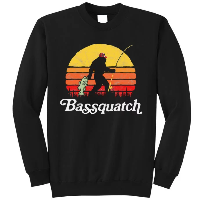 Bassquatch Funny Bigfoot Fishing Outdoor Bass Fishing Sweatshirt