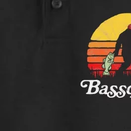 Bassquatch Funny Bigfoot Fishing Outdoor Bass Fishing Dry Zone Grid Performance Polo