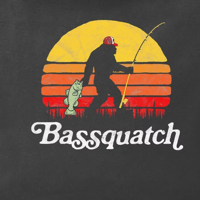 Bassquatch Funny Bigfoot Fishing Outdoor Bass Fishing Zip Tote Bag