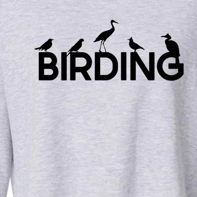 Birding For Bird Lover Gift Cropped Pullover Crew