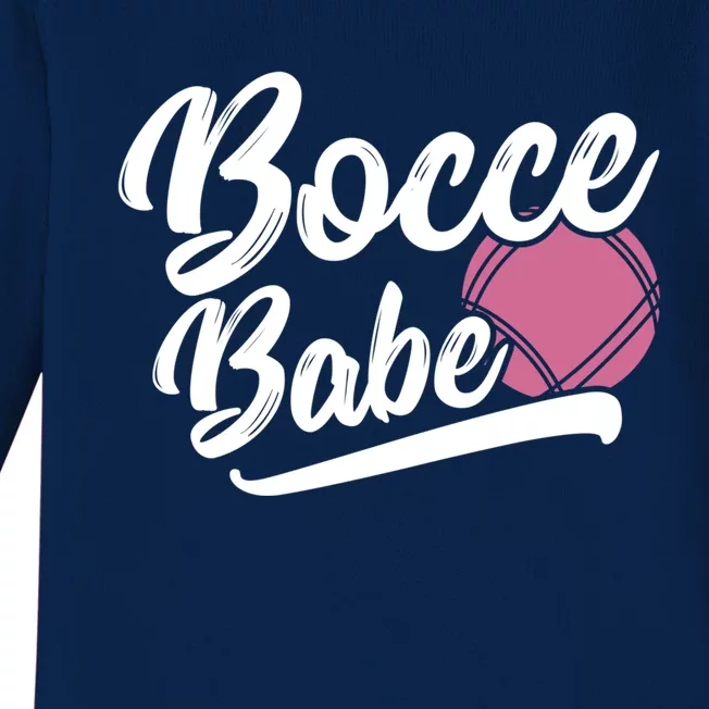 Bocce Funny Bocce Player Italian Bowling Bocce Ball Gift Baby Long Sleeve Bodysuit