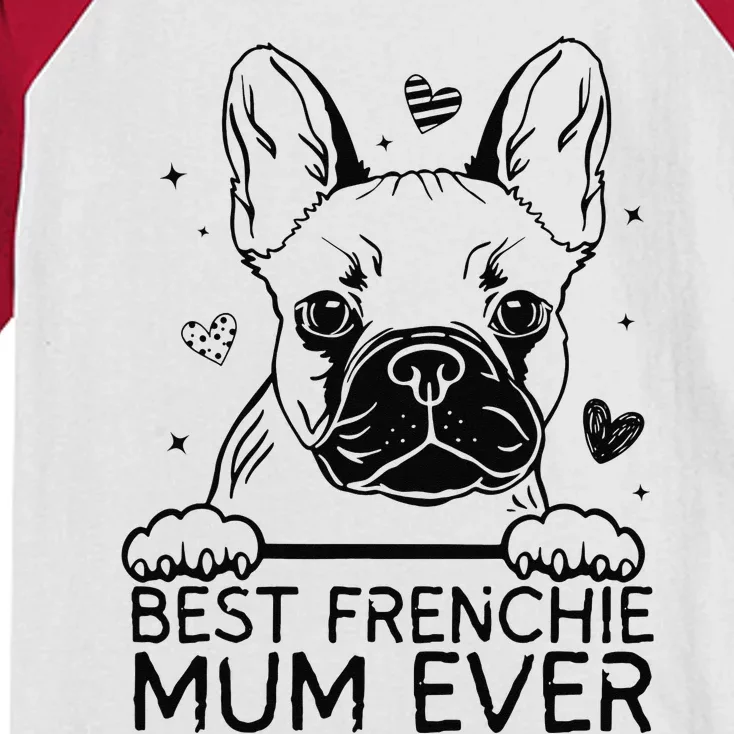 Best French Bulldog Mum Ever Frenchie Mothers Day Kids Colorblock Raglan Jersey