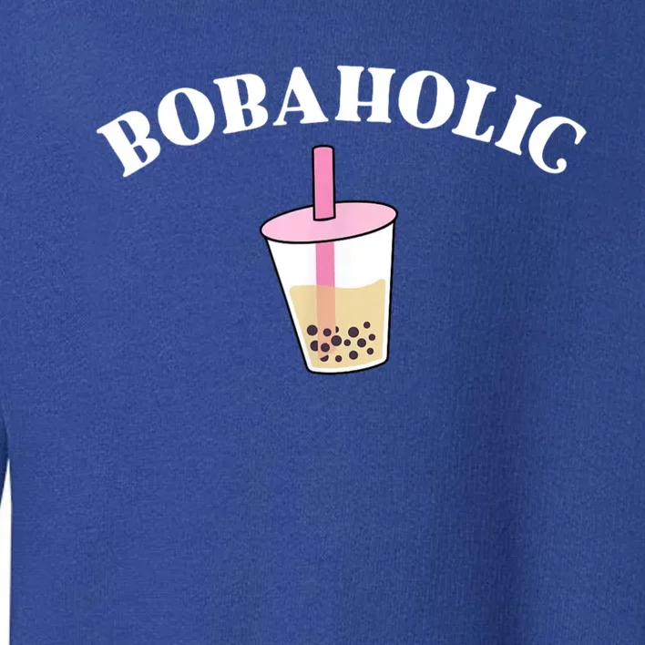 Bobaholic Funny Bubble Tea Toddler Sweatshirt