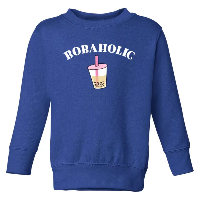 Bobaholic Funny Bubble Tea Toddler Sweatshirt