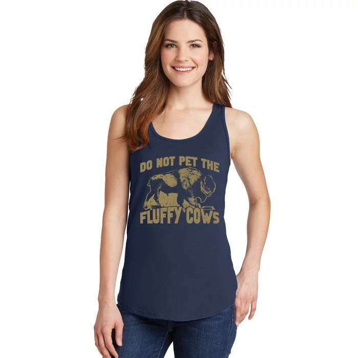 Bison Funny Buffalo Do Not Pet The Fluffy Cows Ladies Essential Tank