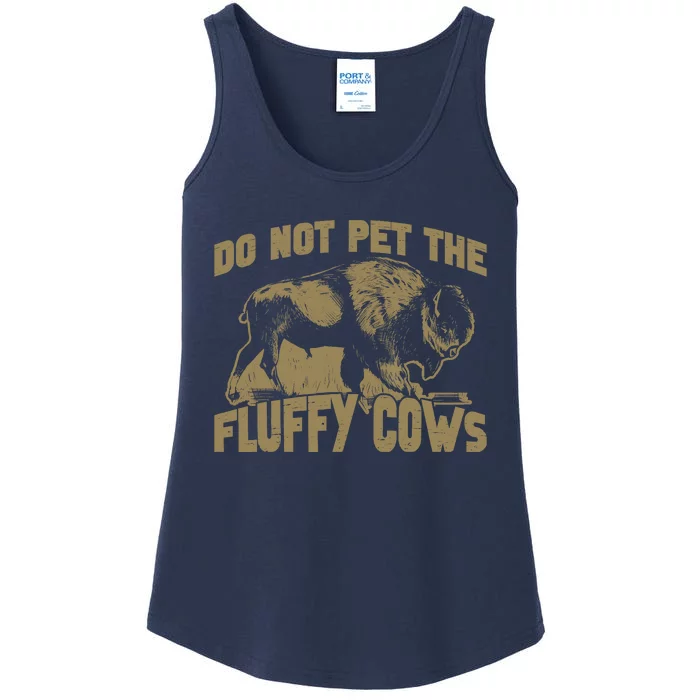 Bison Funny Buffalo Do Not Pet The Fluffy Cows Ladies Essential Tank