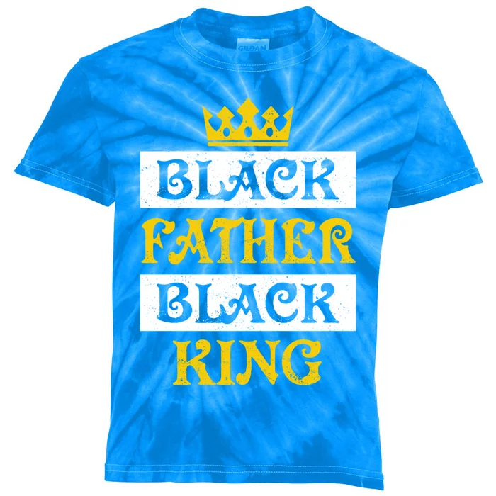 Black Father Black King African American Dad Fathers Day Gift Kids Tie-Dye T-Shirt