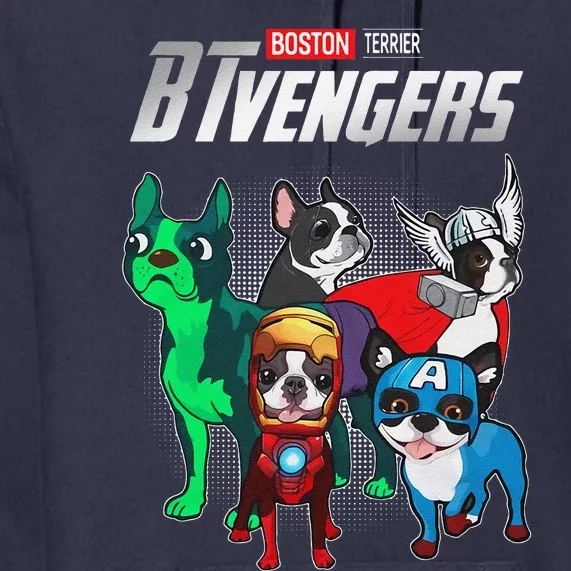 BTvengers Funny Boston Terrier Dog Lover Premium Hoodie