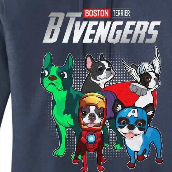 BTvengers Funny Boston Terrier Dog Lover Women's Pullover Hoodie