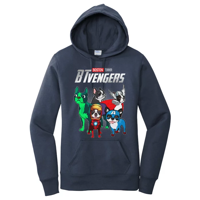 BTvengers Funny Boston Terrier Dog Lover Women's Pullover Hoodie