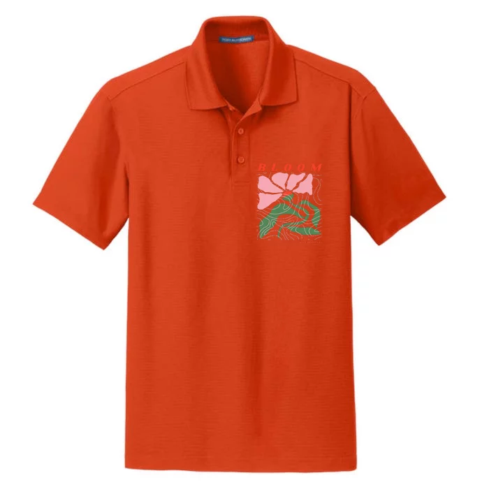 Bloom Flower Botanical Dry Zone Grid Performance Polo