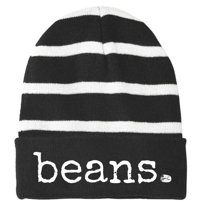 Beans Funny Barista Coffee Bean Espresso Bean Bean Lover Striped Beanie with Solid Band