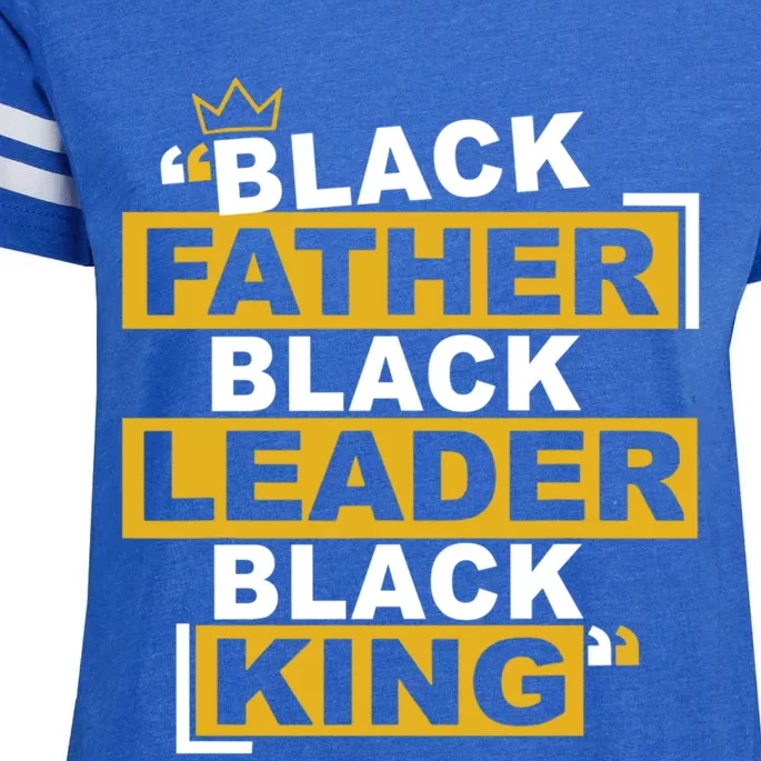 Black Father Black Leader Black King Funny Gift For Father's Day Great Gift Enza Ladies Jersey Football T-Shirt