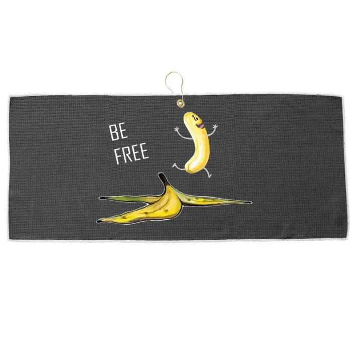 Be Free Banana Nudist Funny Nudist Funny Banana Large Microfiber Waffle Golf Towel