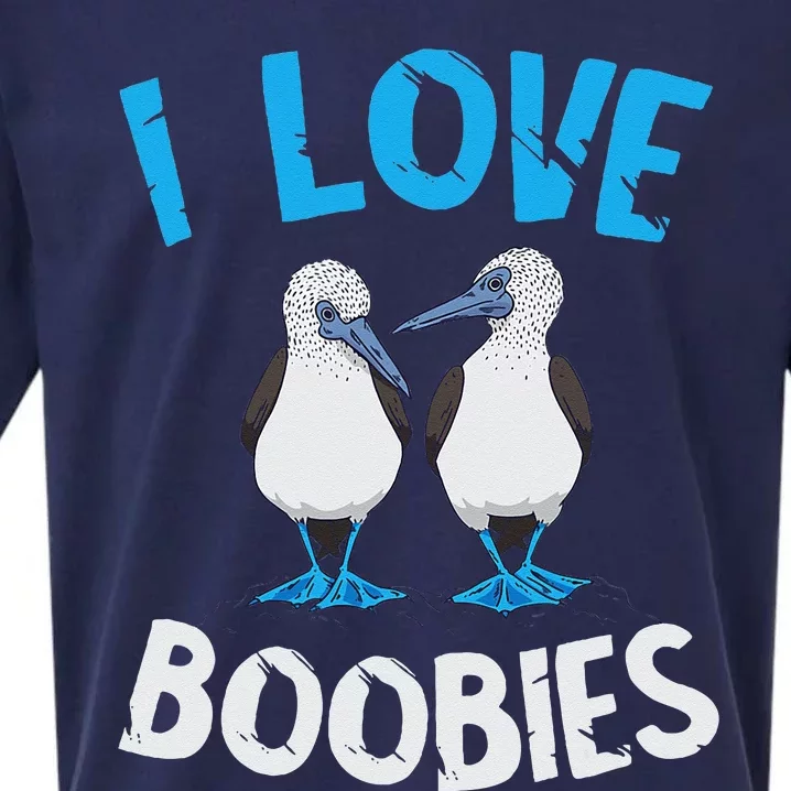 Blue Footed Booby I Love Boobies Blue Footed Booby Lover Sueded Cloud Jersey T-Shirt