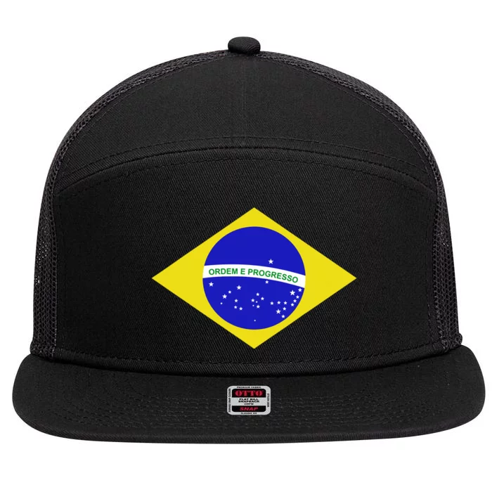 Brazilian Flag 7 Panel Mesh Trucker Snapback Hat