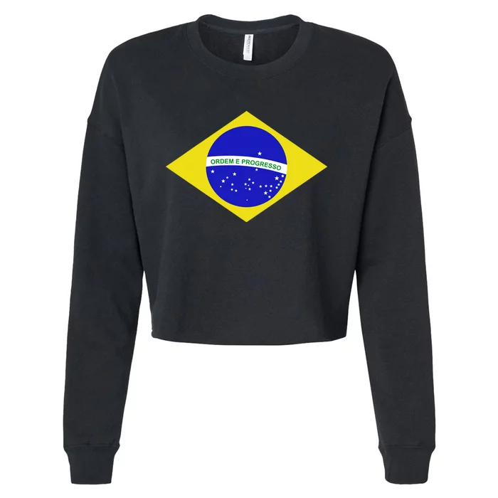 Brazilian Flag Cropped Pullover Crew